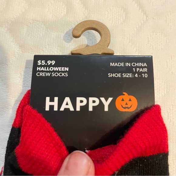 Too Cute To Spook Corgi Dog Devil Horns Happy Halloween Novelty Socks Women’s OS - Picture 2 of 4